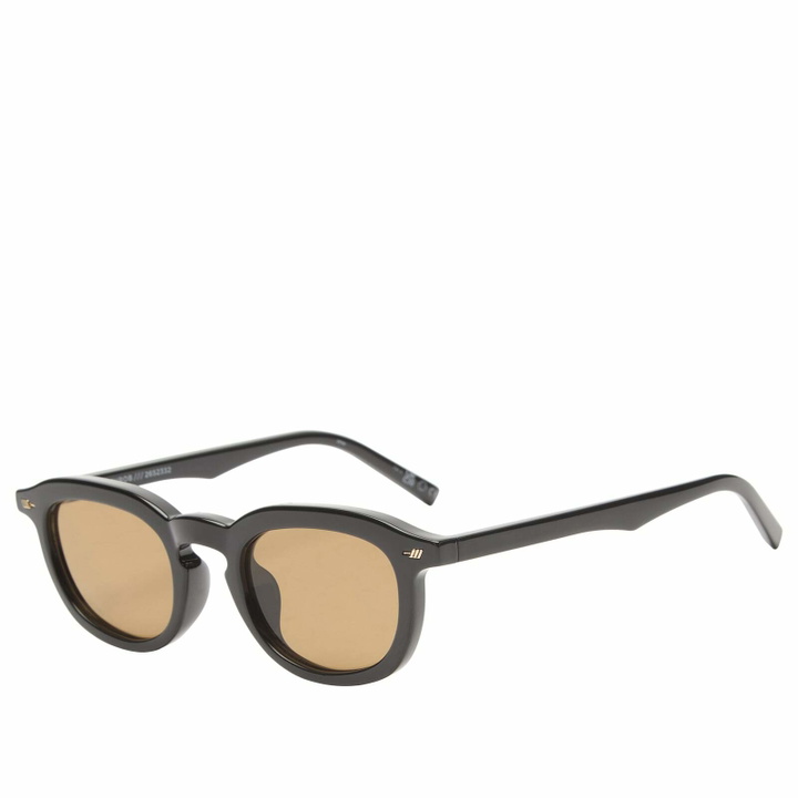 Photo: Le Specs Heart Throb Sunglasses in Black/Smoke Mono Polarized 