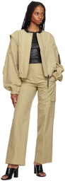 Helmut Lang Beige Oversized Bomber
