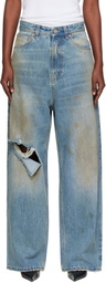 VETEMENTS Blue Distressed Baggy Jeans
