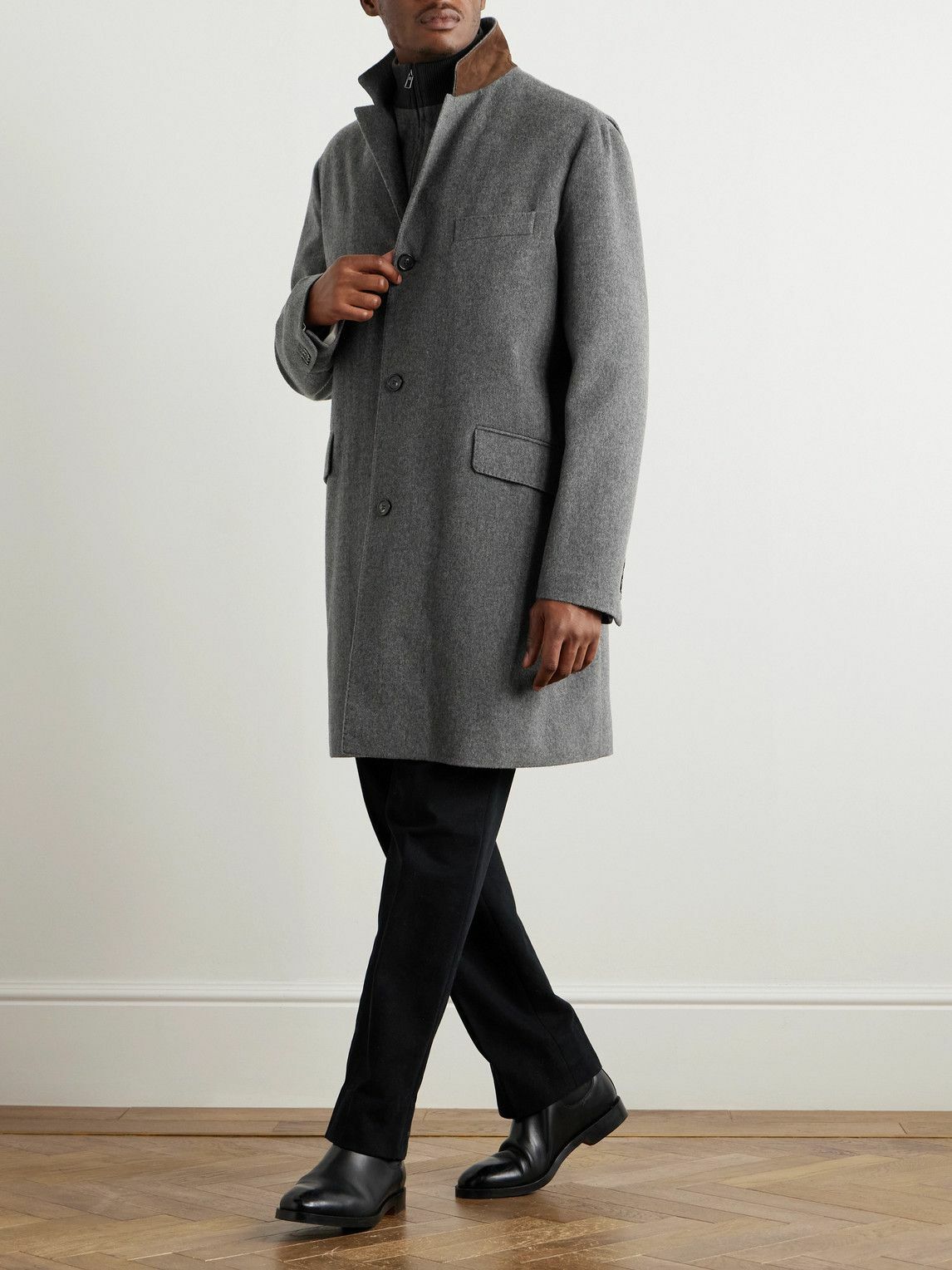 Loro Piana - Martingala Suede-Trimmed Storm System® Cashmere Coat
