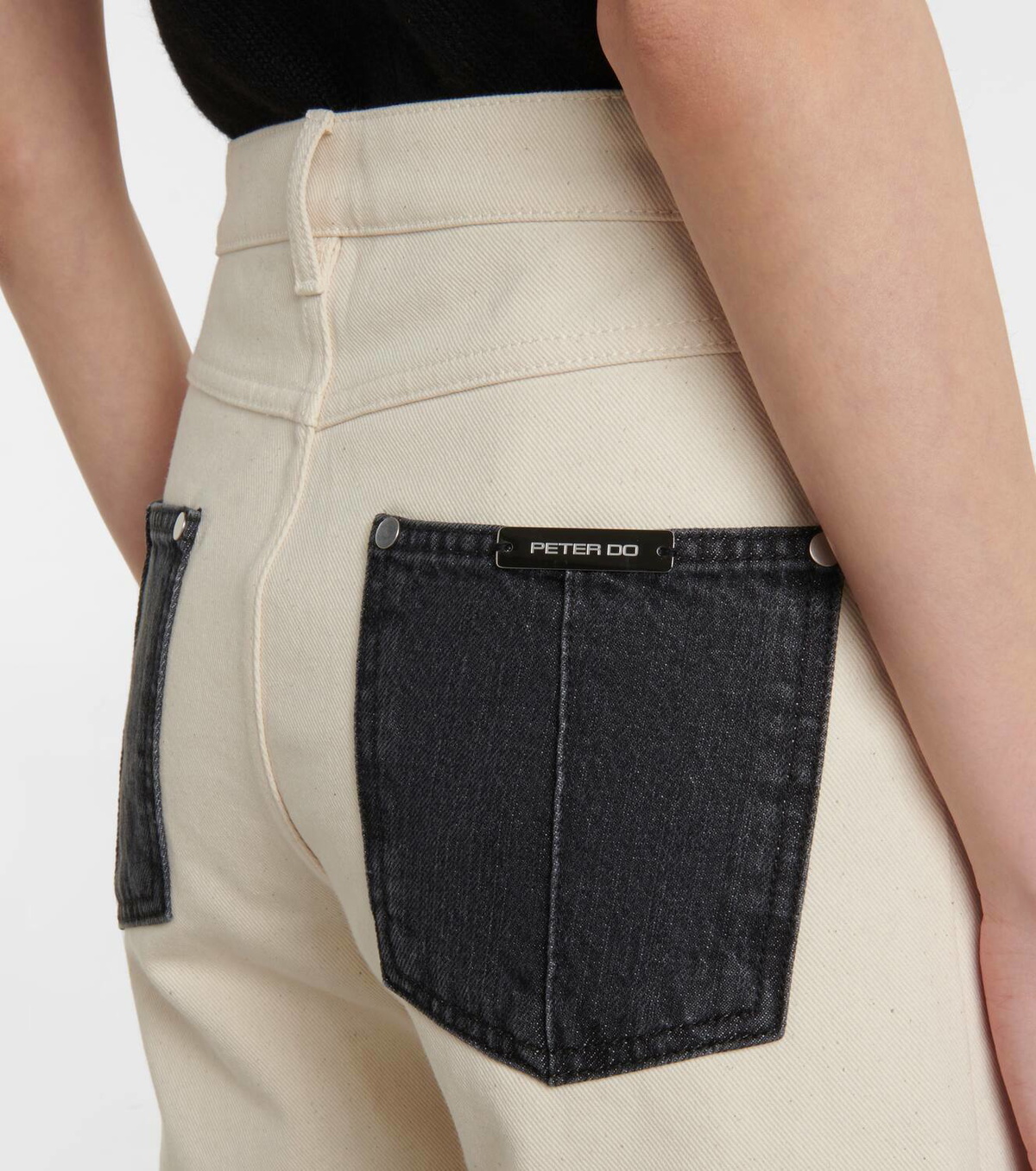 Peter Do Bicolor high-rise wide-leg jeans