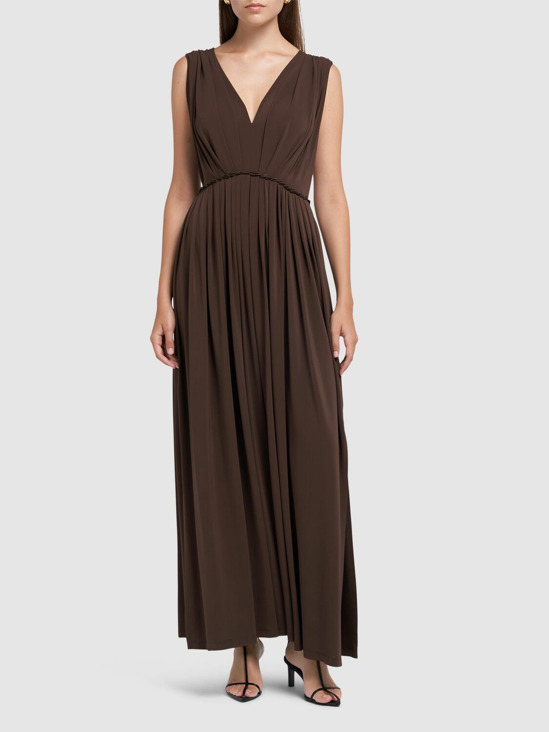 【Max Mara】WALTER LONG DRESS IN STRETCH JERSEY MAX MARA Walter Stretch Jersey Long Dress Max Mara