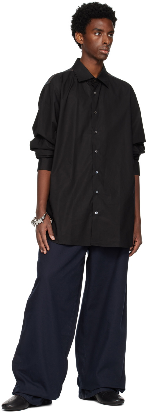 Raf Simons Black Mesh Panel Shirt