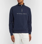 Pop Trading Company - Logo-Print Cotton-Jersey Half-Zip Sweatshirt - Navy