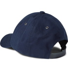 Paul Smith - Leather-Trimmed Striped Organic Cotton-Twill Baseball Cap - Blue