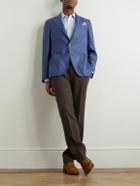 Caruso - Wool, Silk and Linen-Blend Blazer - Blue