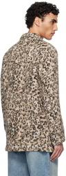R13 Brown Oversized Ragged Blazer