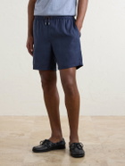 SEASE - Cod-2 Straight-Leg Hemp Drawstring Shorts - Blue