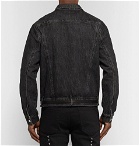 RtA - Belted Distressed Denim Jacket - Black