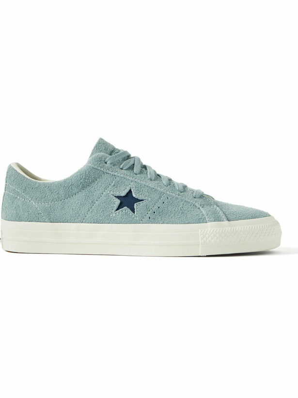 Photo: Converse - One Star Pro Canvas-Trimmed Suede Sneakers - Blue