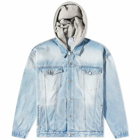 Vetements Hooded Denim Jacket in Light Blue