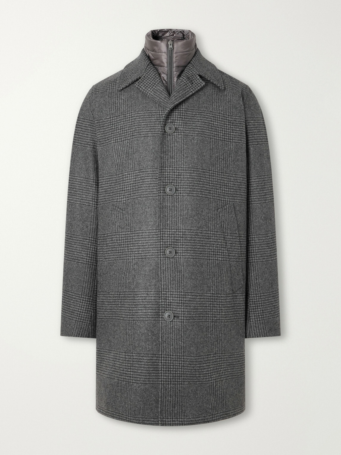 Herno - Padded Wool-Blend Tweed Coat - Gray