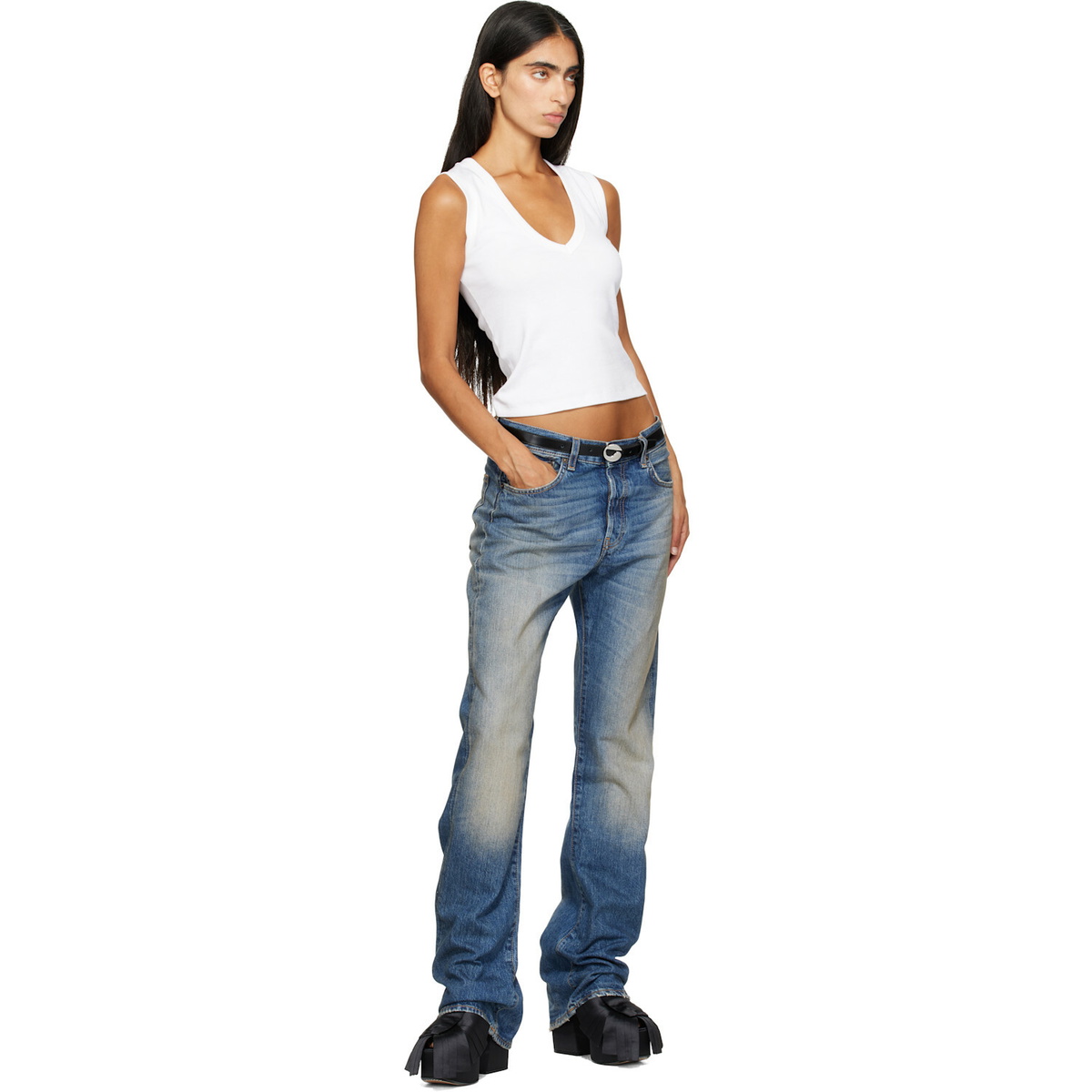Coperni Black Logo Skinny Belt