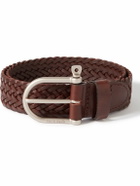 Bleu de Chauffe - 3.5cm Woven Leather Belt - Brown