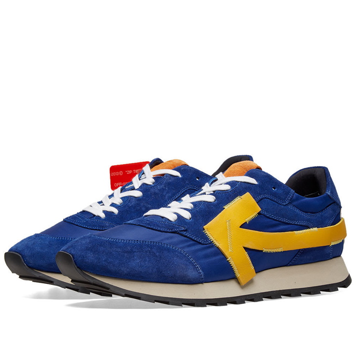 Photo: Off-White Arrow Running Sneaker Blue & Yellow