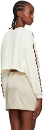 Kijun White Crop Sweater