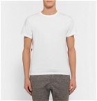 visvim - Velvet-Panelled Cotton-Jersey T-Shirt - White