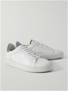 J.M. Weston - Suede-Trimmed Leather Sneakers - White