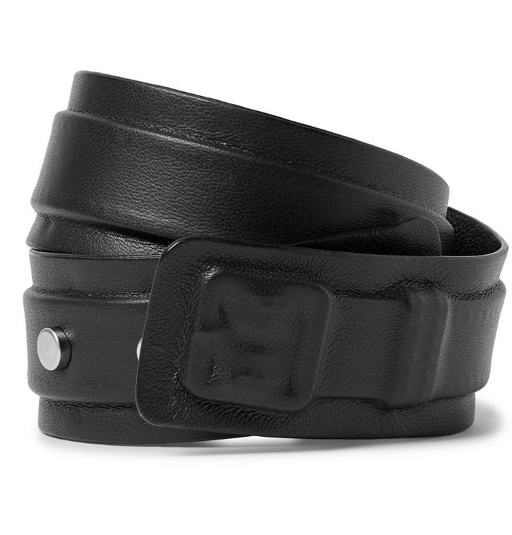 Photo: Maison Margiela - Leather Wrap Bracelet - Men - Black