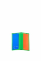 COMME DES GARCONS WALLET portafoglio compatto verde super fluo in pelle di capra Green