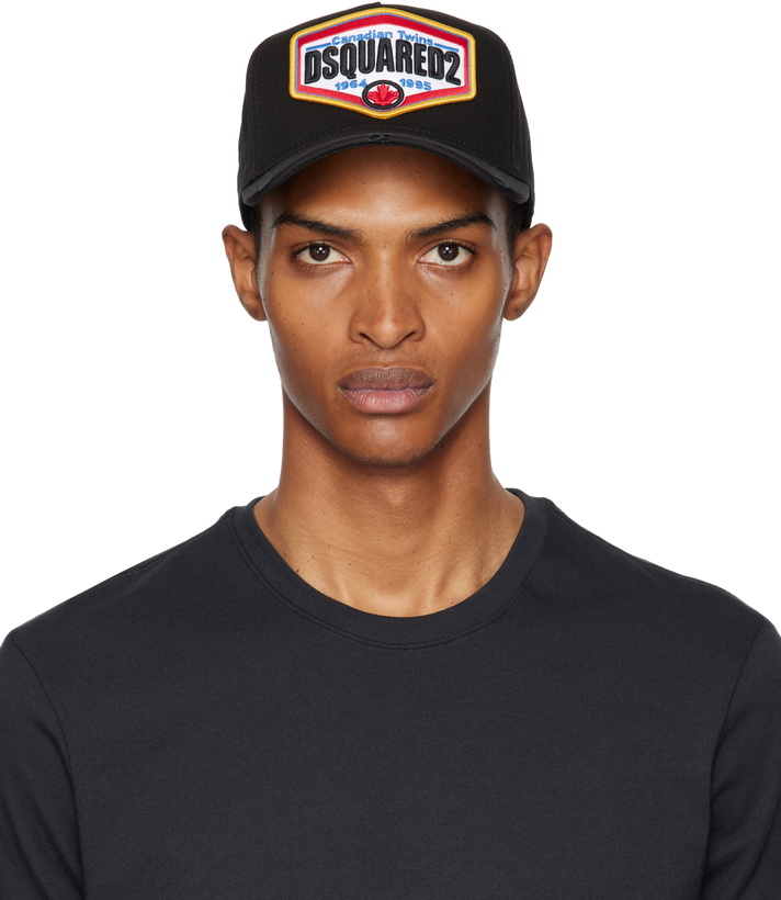Photo: Dsquared2 Black Logo Patch Baseball Cap