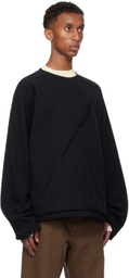 NULLUS SSENSE Exclusive Black Diagonal Slit Sweatshirt