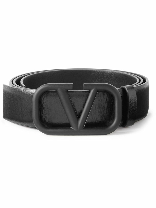 Photo: Valentino Garavani - VLogo 3cm Leather Belt - Black