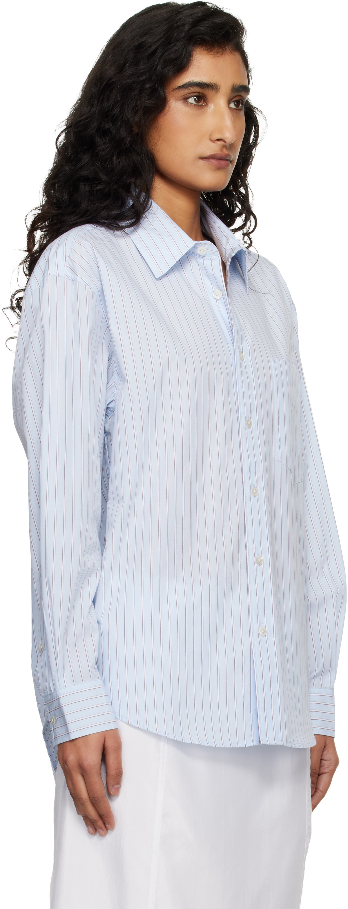 Dunst Blue Oversized Striped Shirt