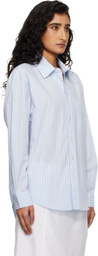 Dunst Blue Oversized Striped Shirt