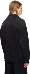 Juun.J Black Denim Trucker Detachable Cardigan