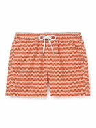 Frescobol Carioca - Straight-Leg Short-Length Printed Recycled Swim Shorts - Orange