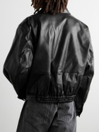 Amomento - Padded Crinkled Faux Leather Blouson Jacket - Black