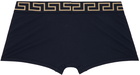 Versace Underwear Blue Greca Border Boxers