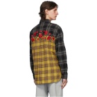 Awake NY Yellow Embroidered Rose Flannel Shirt