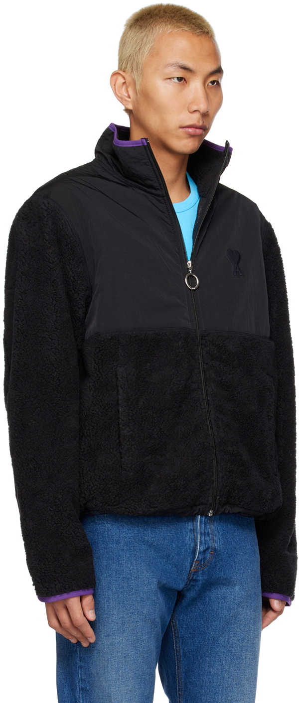 AMI Paris Black Ami De Coeur Jacket