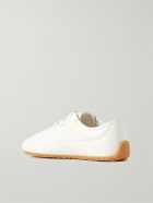 McQueen - Logo-Print Leather Sneakers - White