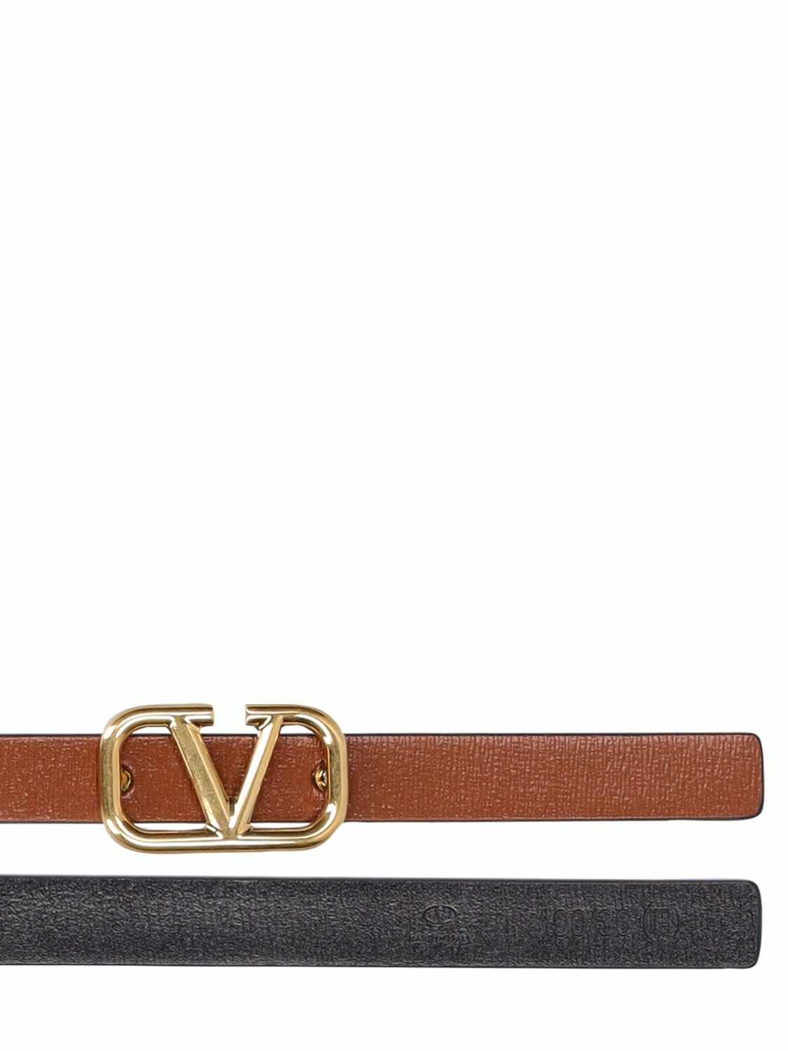 VALENTINO GARAVANI - 1cm Reversible Leather Belt Valentino