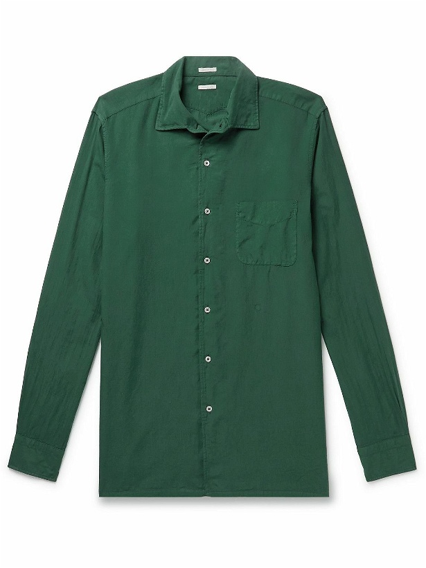 Photo: Massimo Alba - Cotton and Cashmere-Blend Voile Shirt - Green