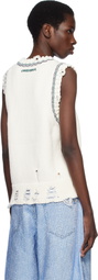 Casablanca Off-White Intarsia Baseball Tank Top