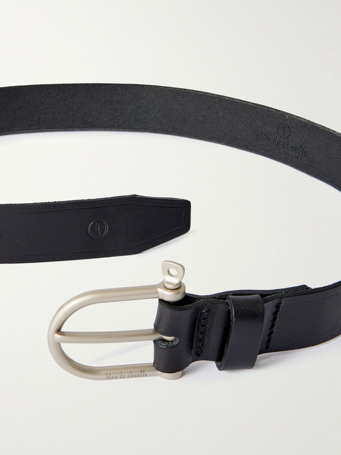 Bleu de Chauffe - 3.5cm Manille Leather Belt - Black
