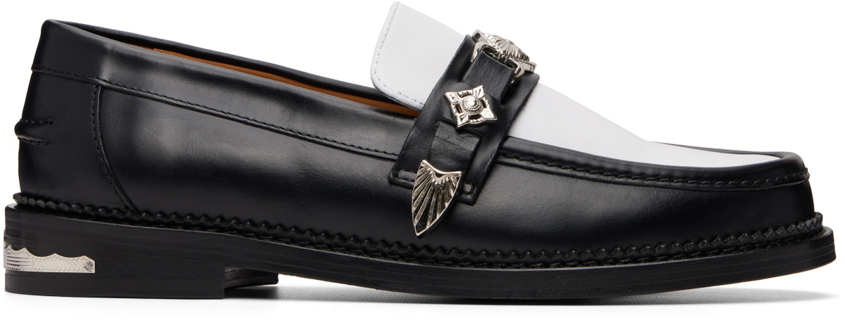 Toga Virilis SSENSE Exclusive Black & White Metal Loafers