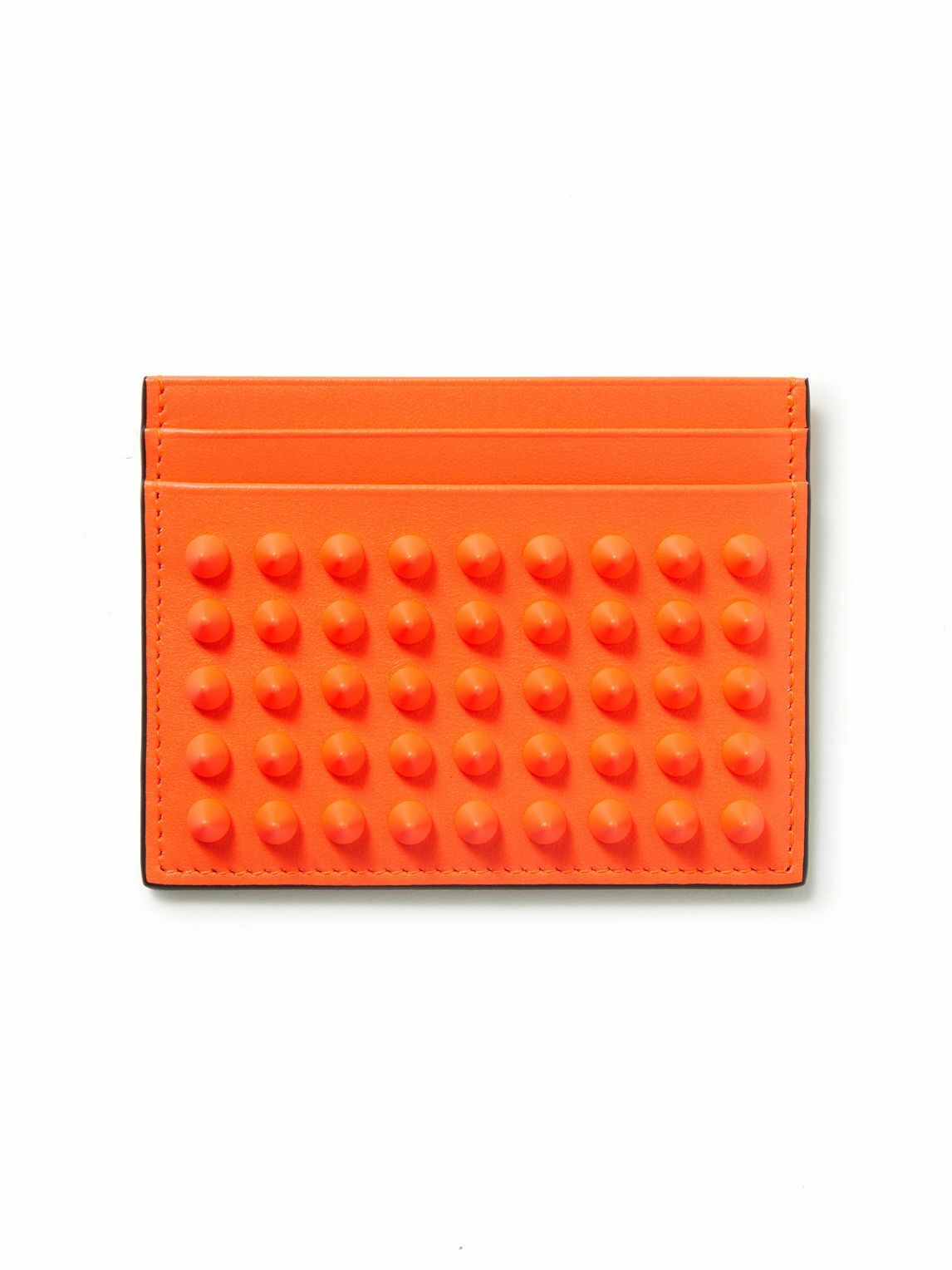 Christian Louboutin Black Leather Studded Kios Card Holder