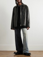 VETEMENTS - Distressed Leather Jacket - Black