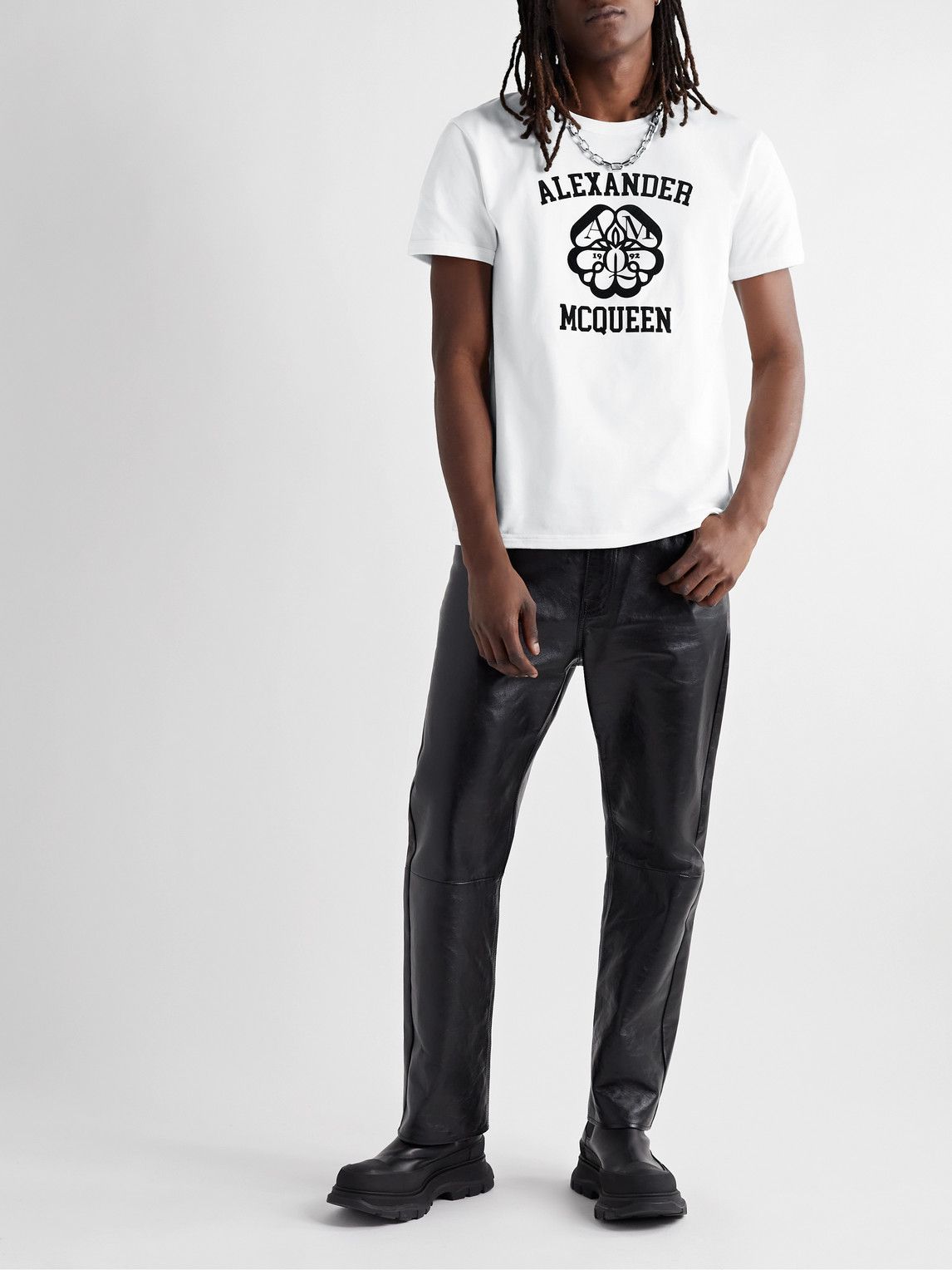 Alexander McQueen Men's Logo Printed Cotton Jersey T-Shirt