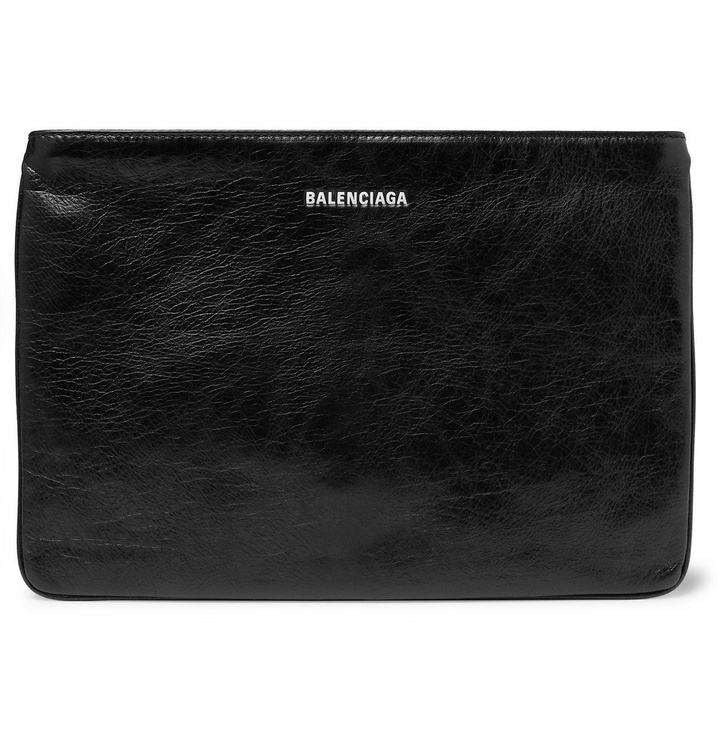 Photo: Balenciaga - Explorer Creased-Leather Pouch - Men - Black