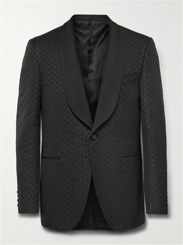 Photo: Canali - Slim-Fit Shawl-Collar Satin-Jacquard Tuxedo Jacket - Black