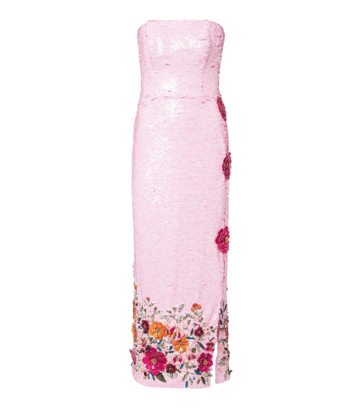 Photo: Costarellos Harlee floral-appliqué sequined cocktail dress