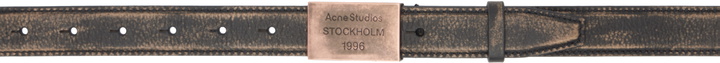 Photo: Acne Studios Brown Engraved Logo Leather Belt
