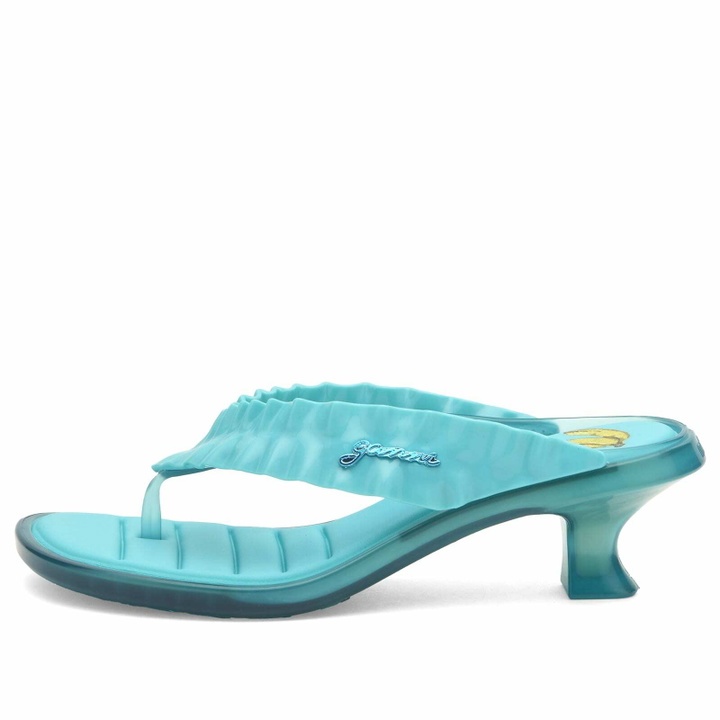 Photo: Melissa Women's x Ganni Thong Kitten Heel Sandals in Blue