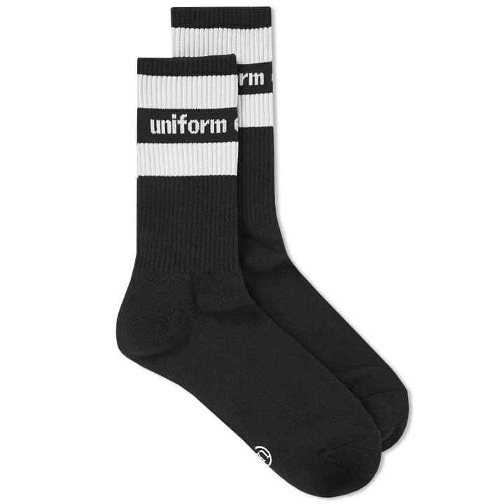 Photo: Uniform Experiment Logo Regular Sock Black